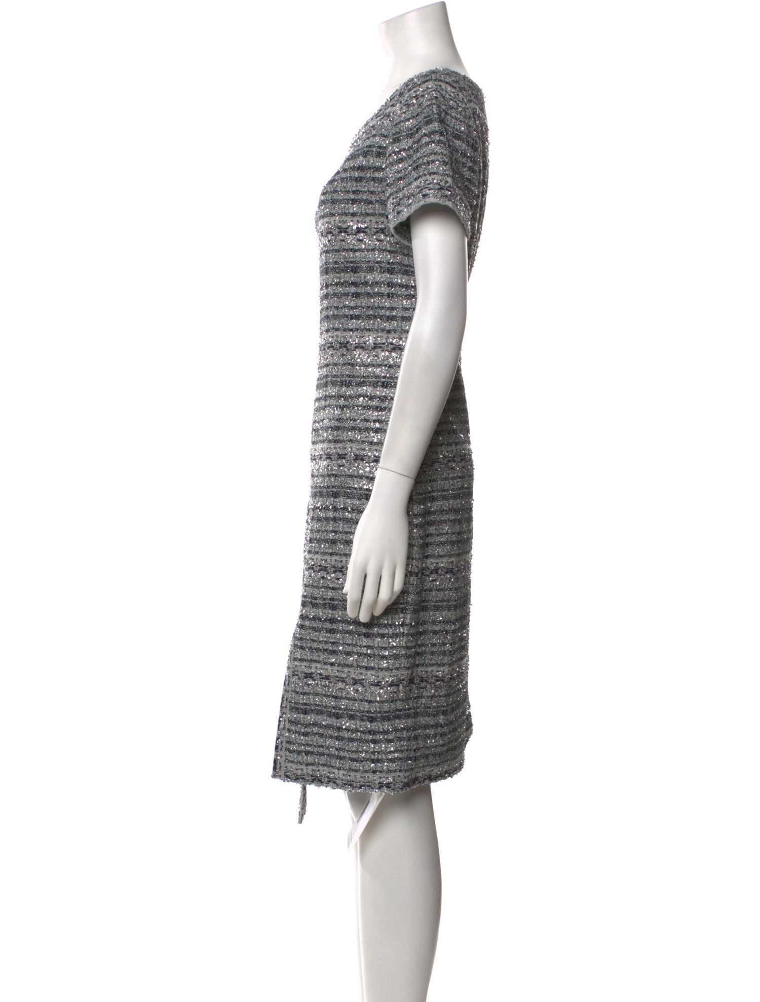 St. John Striped Midi Length Dress