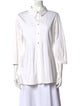 St. John Three-Quarter Sleeve Button-Up Top