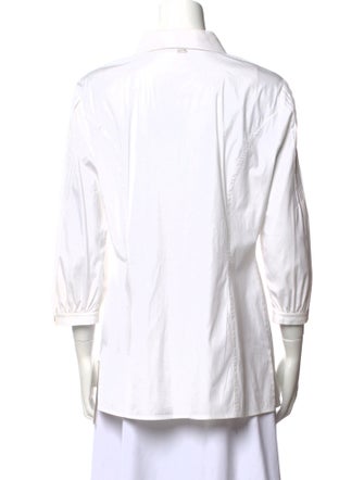 St. John Three-Quarter Sleeve Button-Up Top