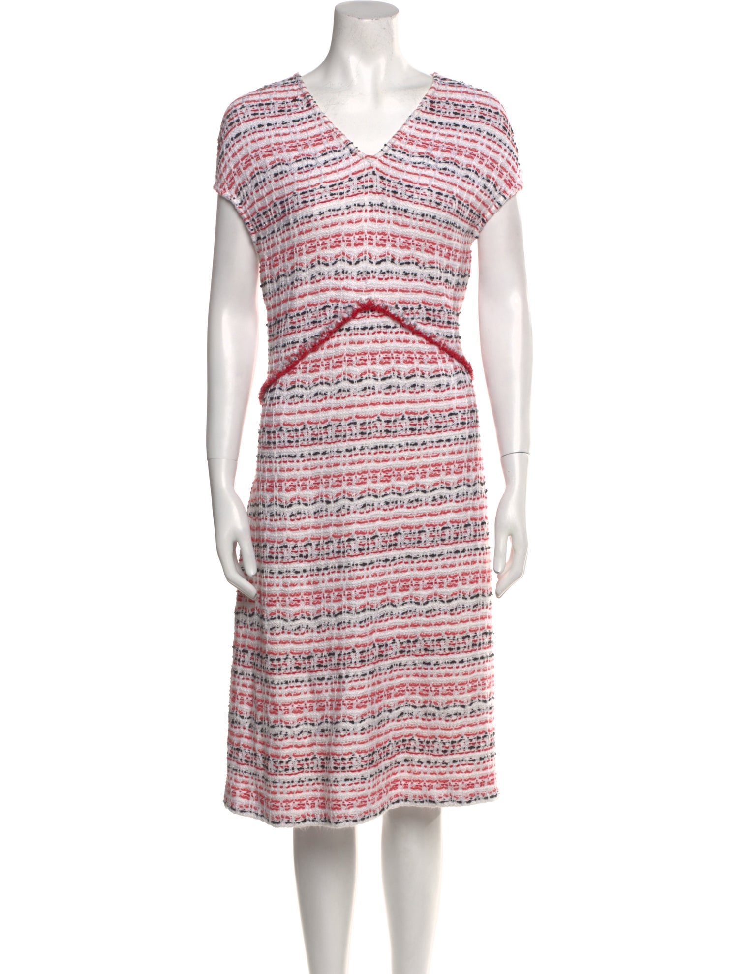 St. John Striped Midi Length Dress