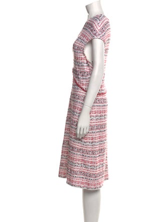 St. John Striped Midi Length Dress