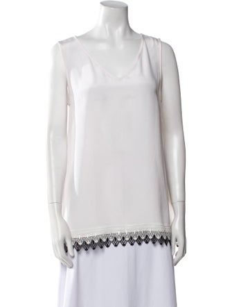 St. John Silk V-Neck Top