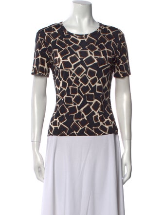 St. John Silk Printed T-Shirt