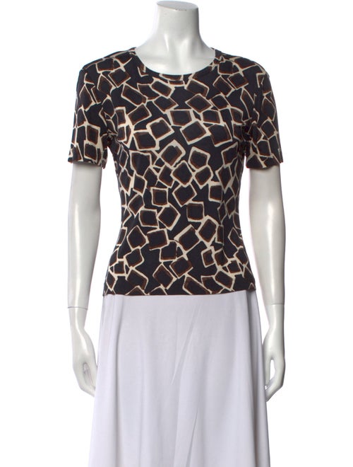 St. John Silk Printed T-Shirt