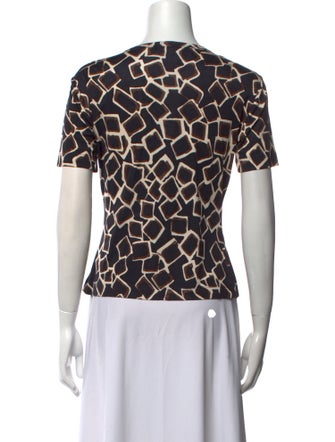 St. John Silk Printed T-Shirt