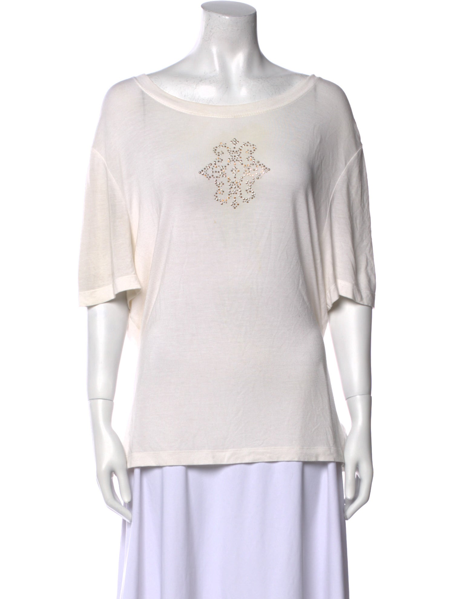 St. John Graphic Print Bateau Neckline T-Shirt