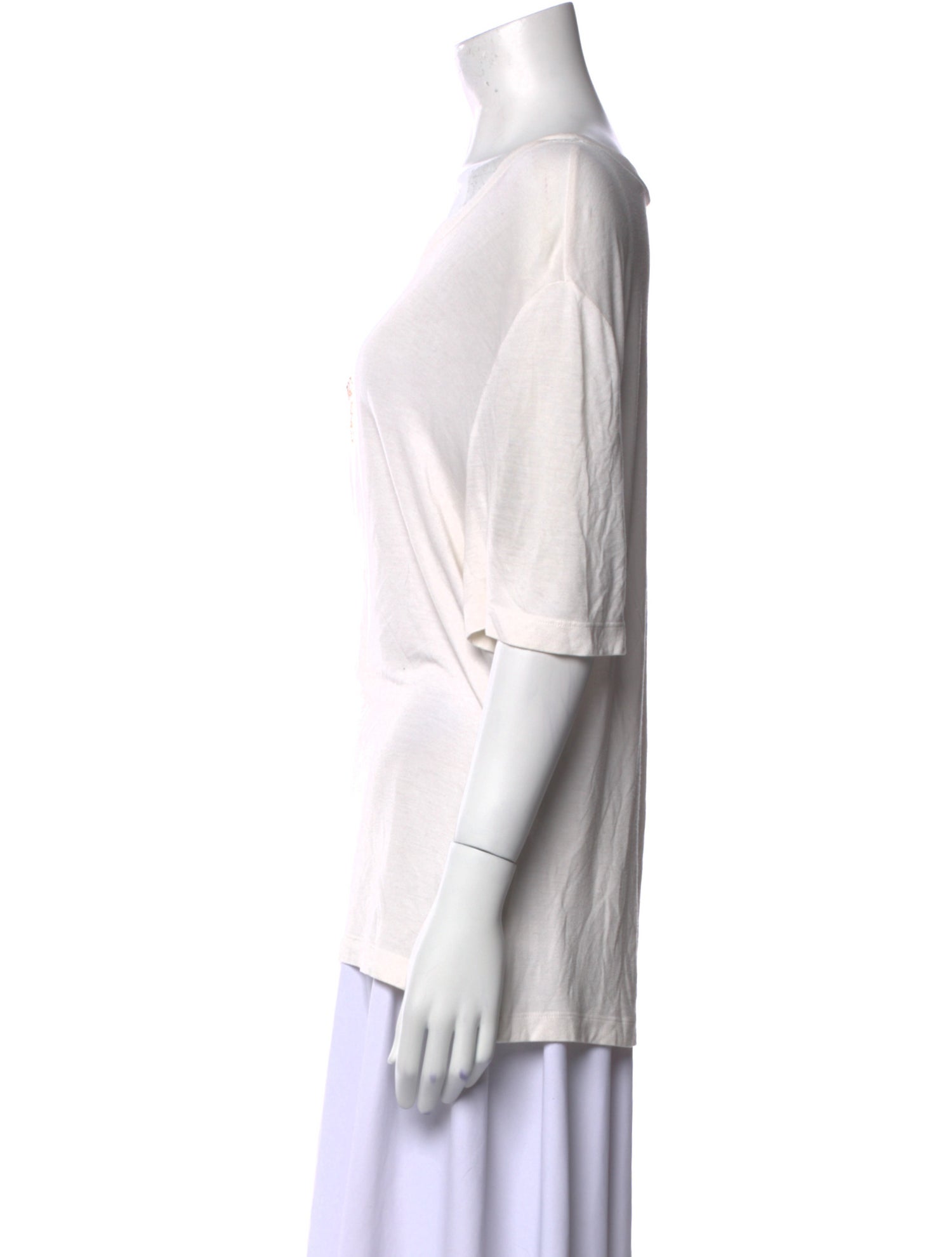 St. John Graphic Print Bateau Neckline T-Shirt