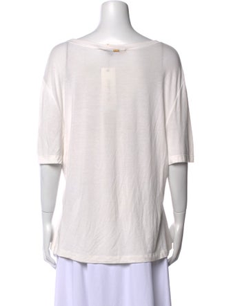 St. John Graphic Print Bateau Neckline T-Shirt