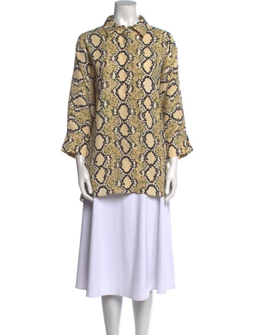 St. John Animal Print Mock Neck Tunic