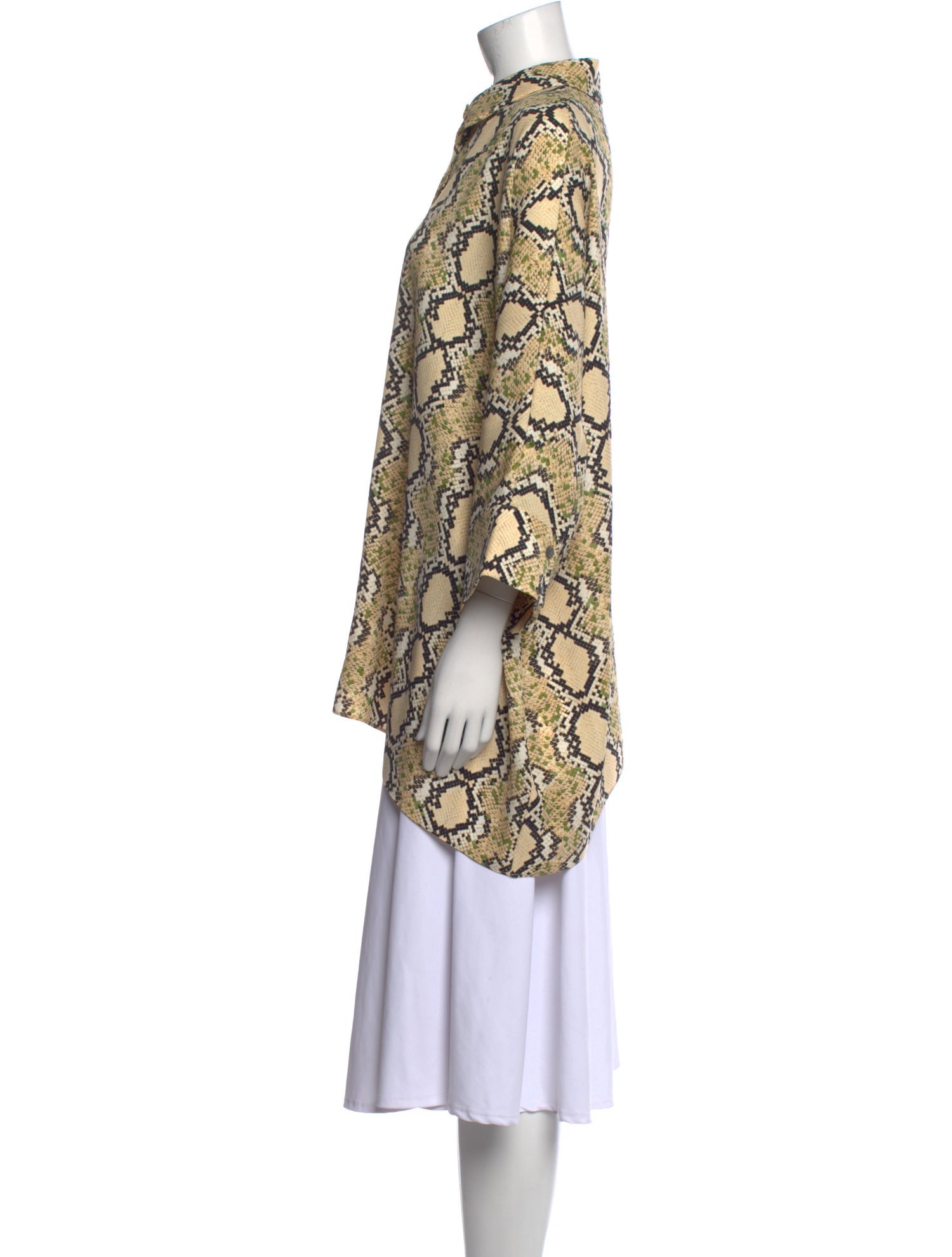 St. John Animal Print Mock Neck Tunic