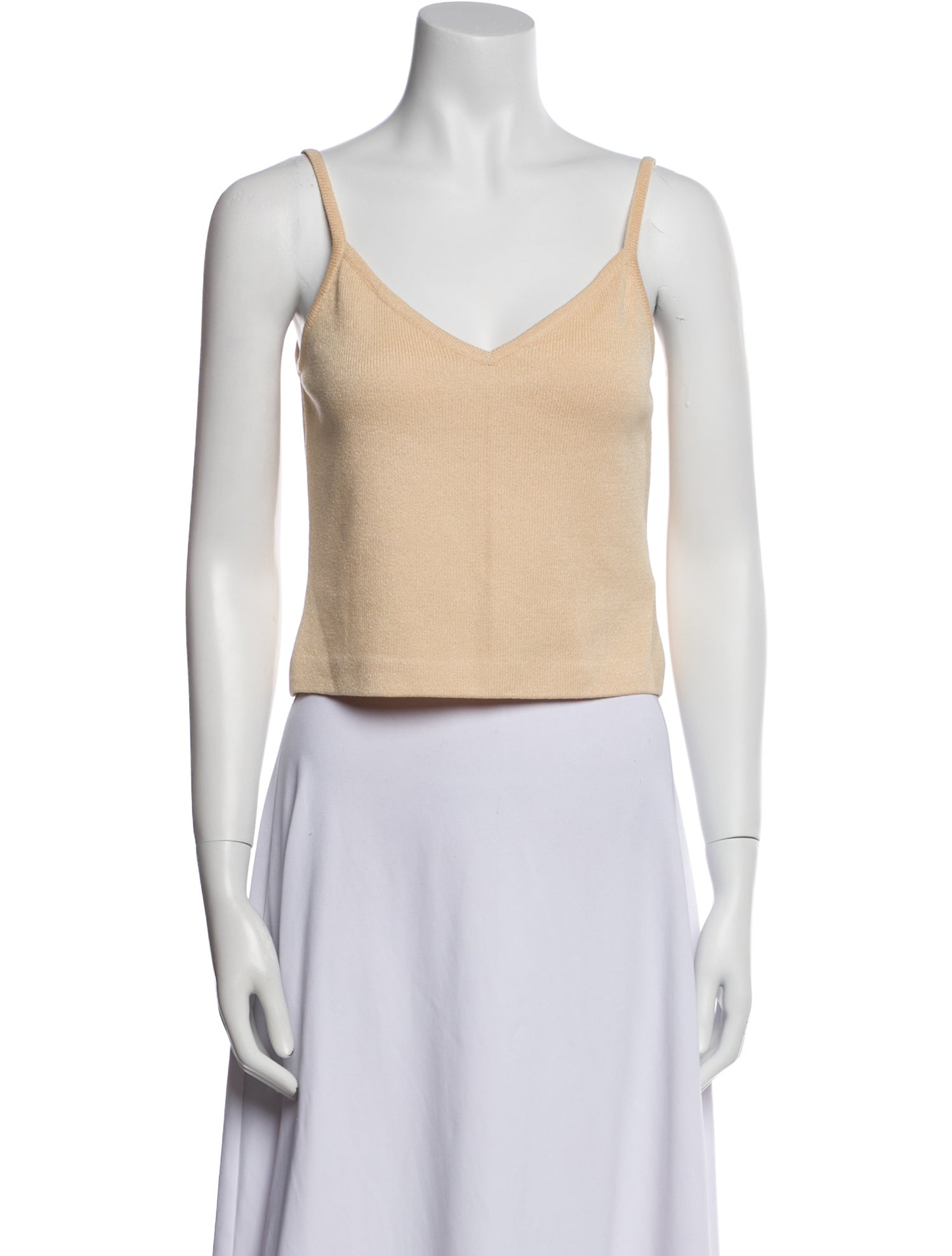 St. John V-Neck Sleeveless Crop Top