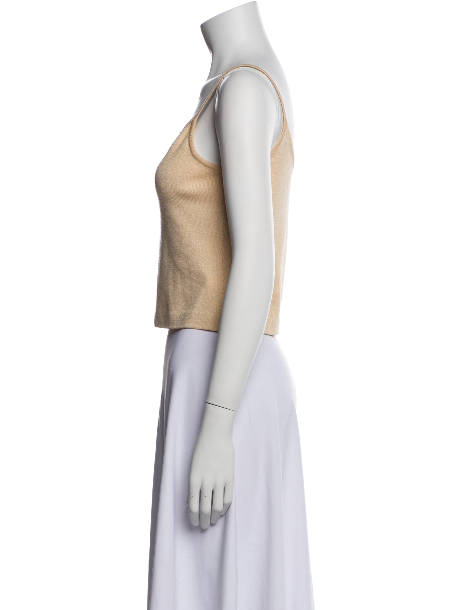 St. John V-Neck Sleeveless Crop Top