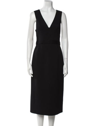 St. John V-Neck Midi Length Dress