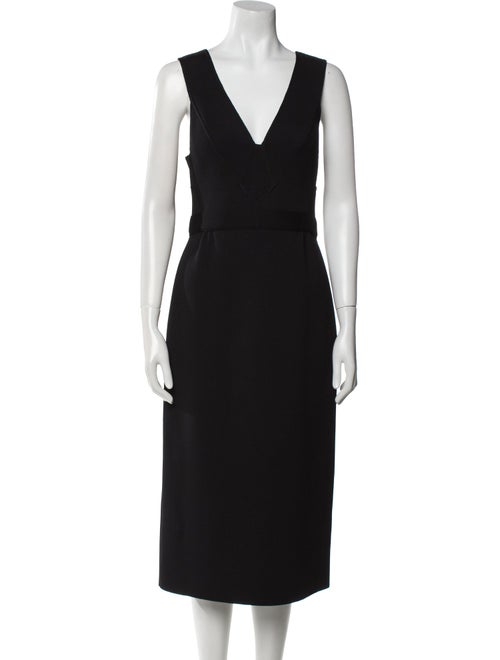 St. John V-Neck Midi Length Dress