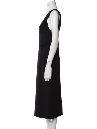 St. John V-Neck Midi Length Dress