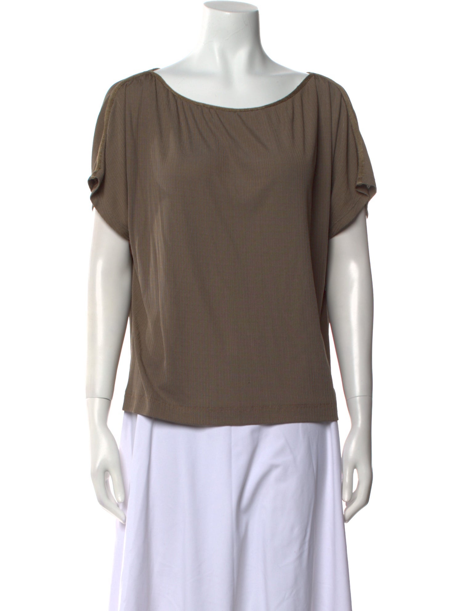 St. John Bateau Neckline Short Sleeve Blouse