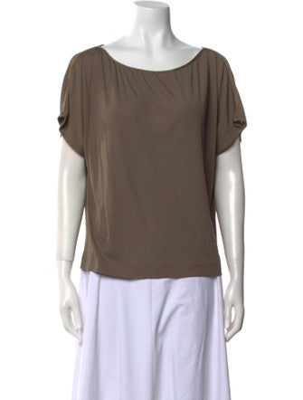 St. John Bateau Neckline Short Sleeve Blouse