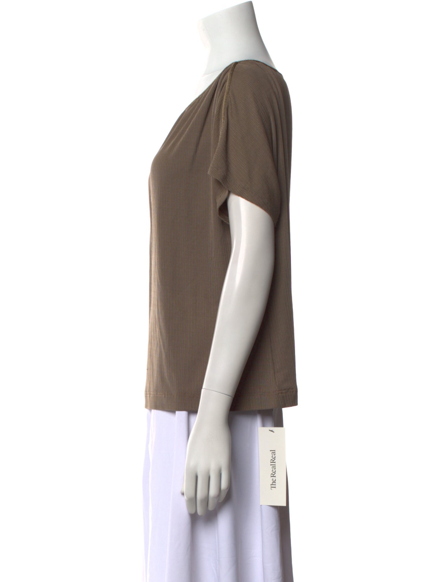 St. John Bateau Neckline Short Sleeve Blouse