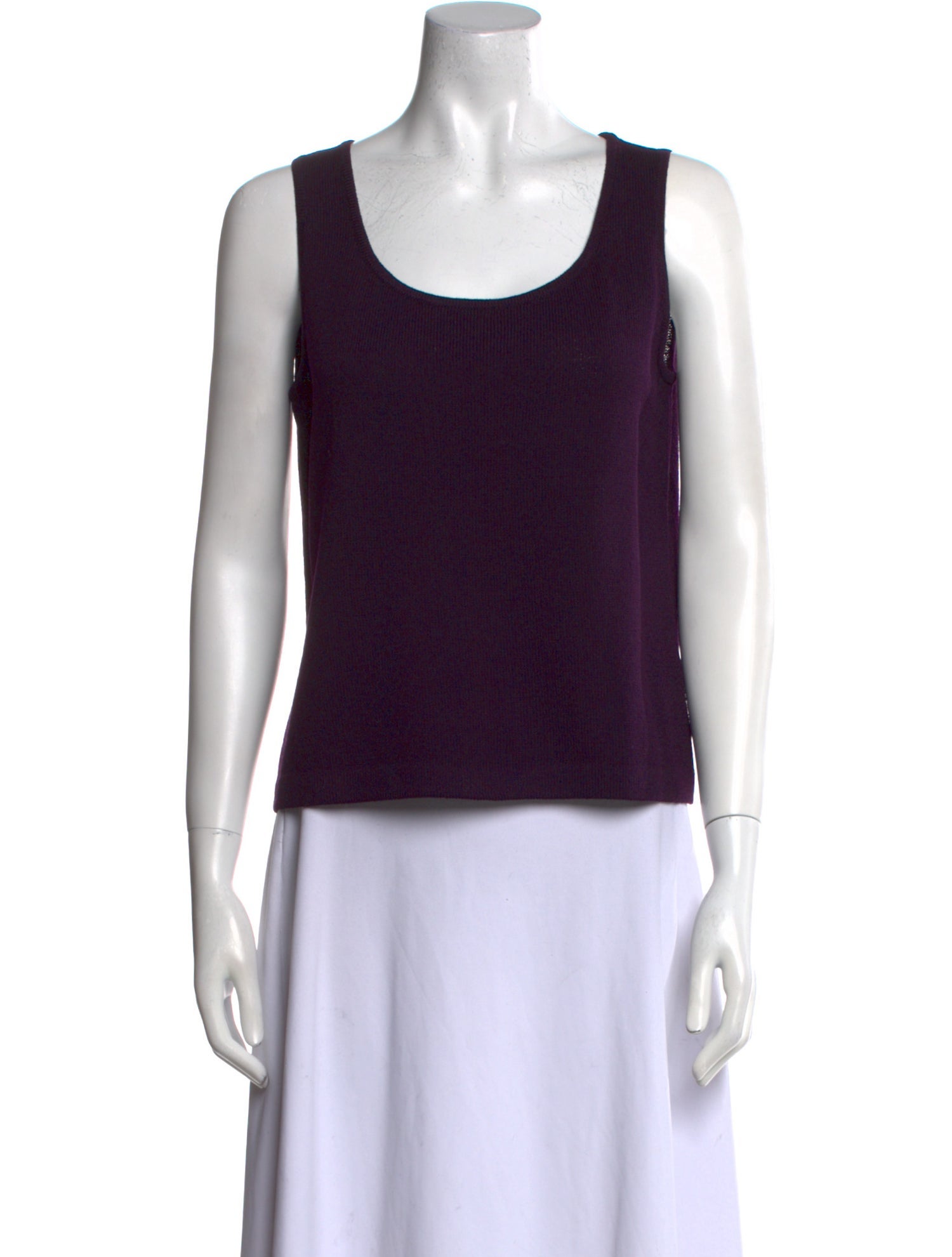 St. John Scoop Neck Sleeveless Top