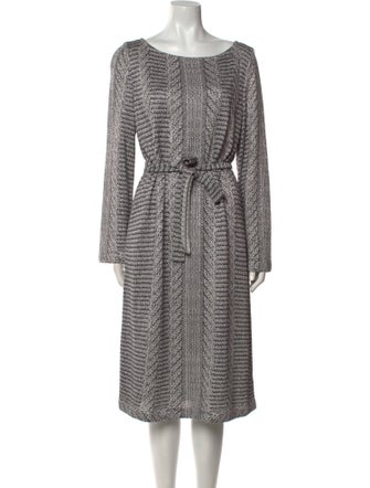 St. John Tweed Pattern Midi Length Dress