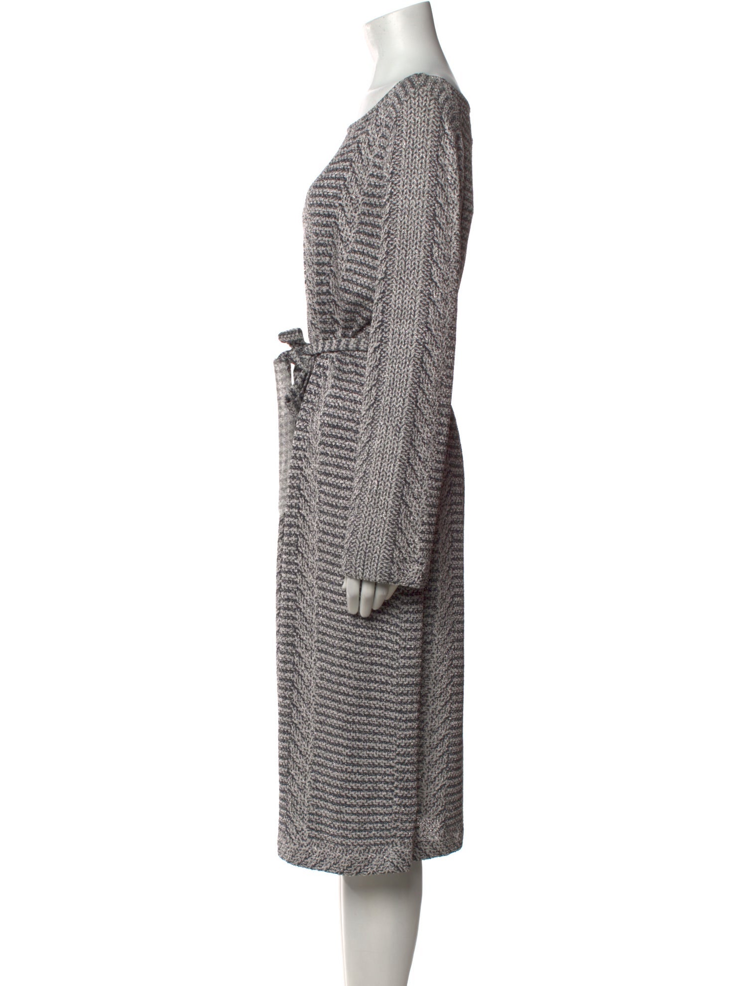 St. John Tweed Pattern Midi Length Dress