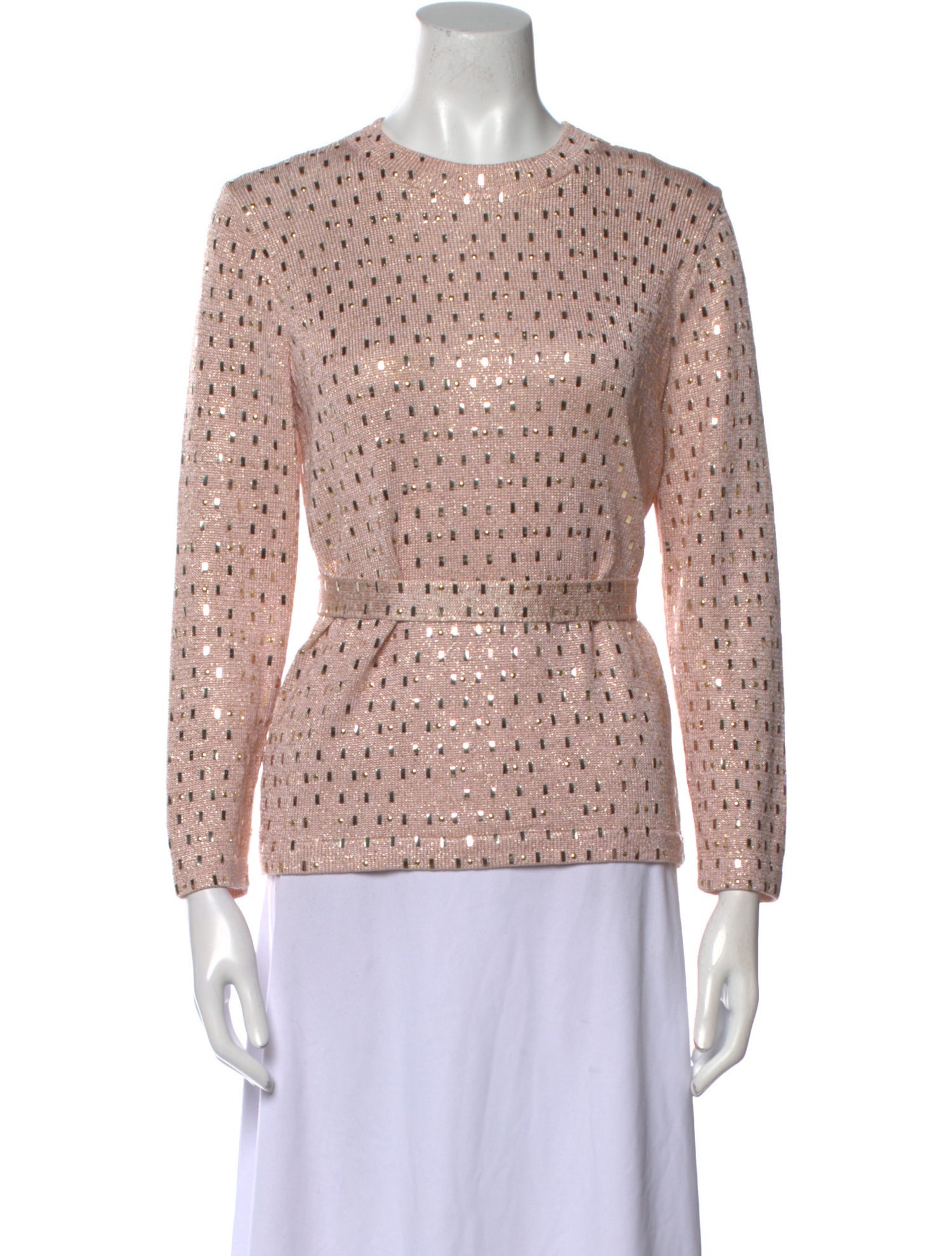 St. John Printed Crew Neck Top