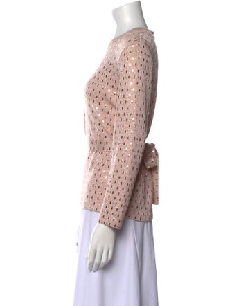 St. John Printed Crew Neck Top