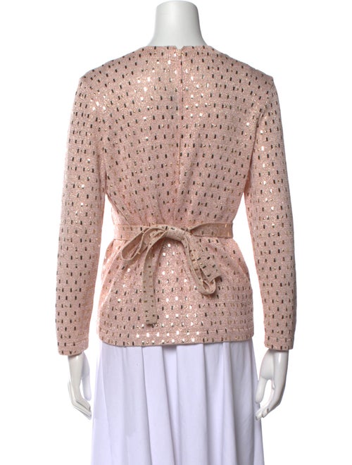 St. John Printed Crew Neck Top