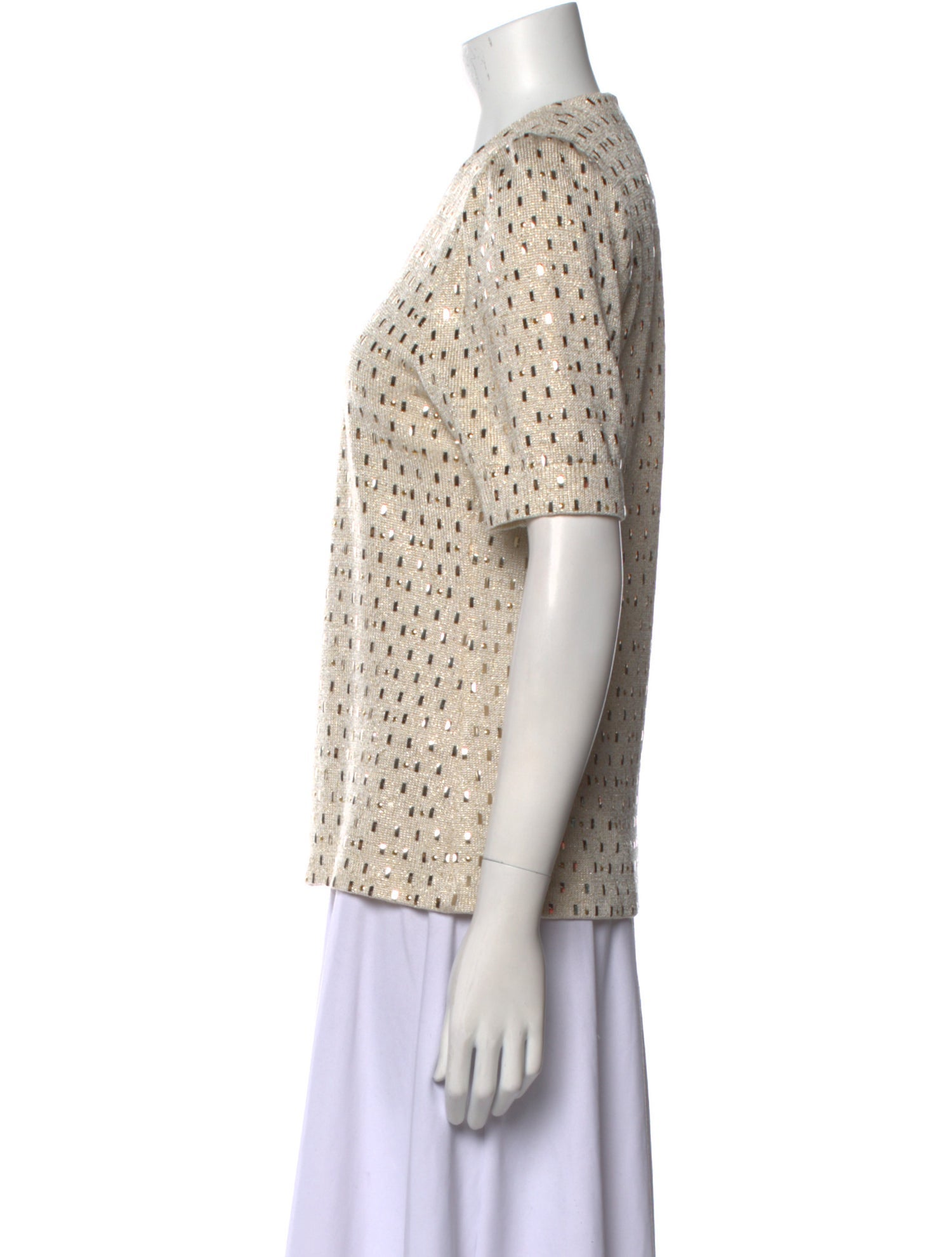 St. John Printed V-Neck Top