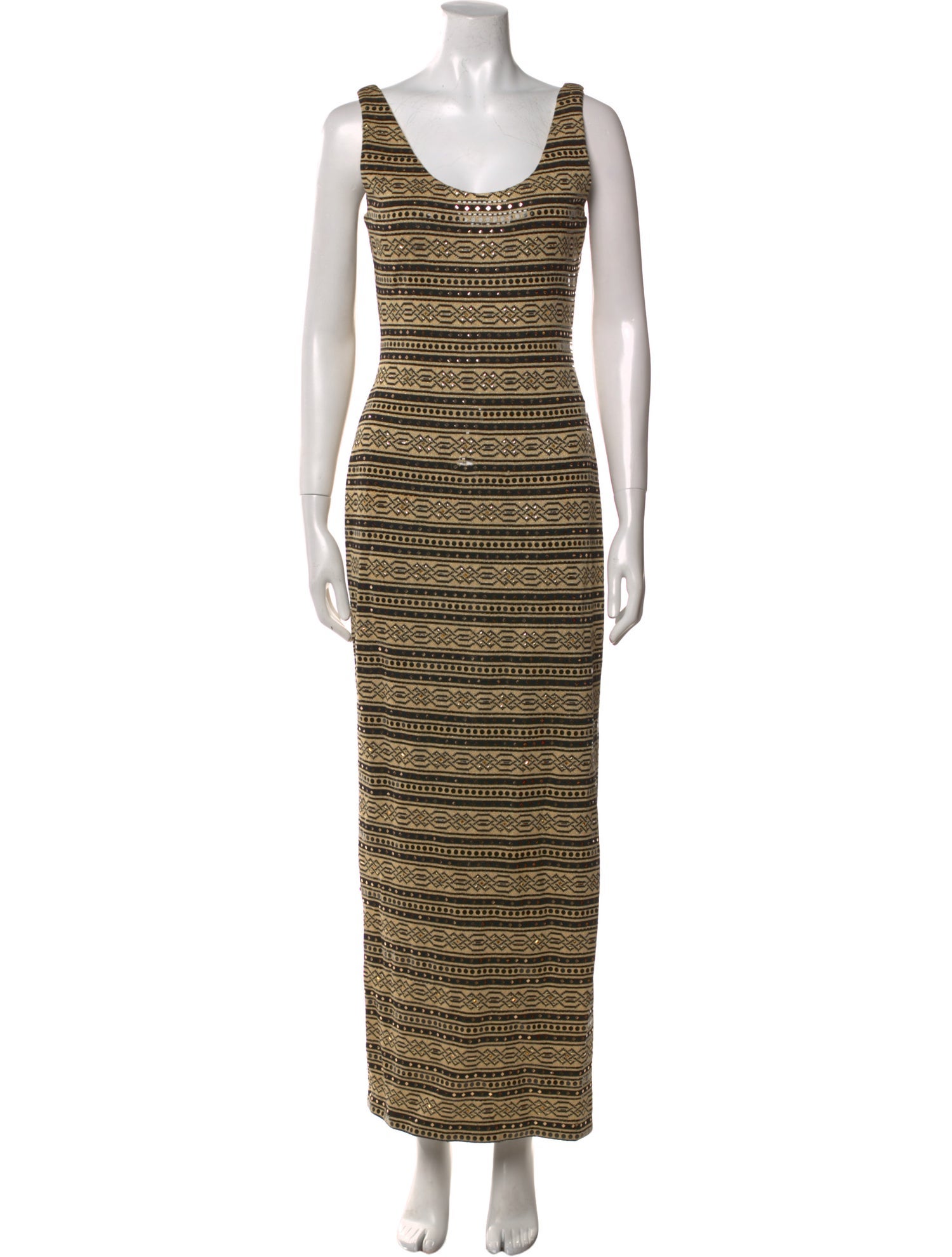 St. John Striped Long Dress