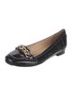 St. John Patent Leather Chain-Link Accents Loafers