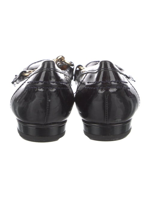 St. John Patent Leather Chain-Link Accents Loafers