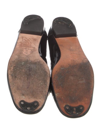 St. John Patent Leather Chain-Link Accents Loafers