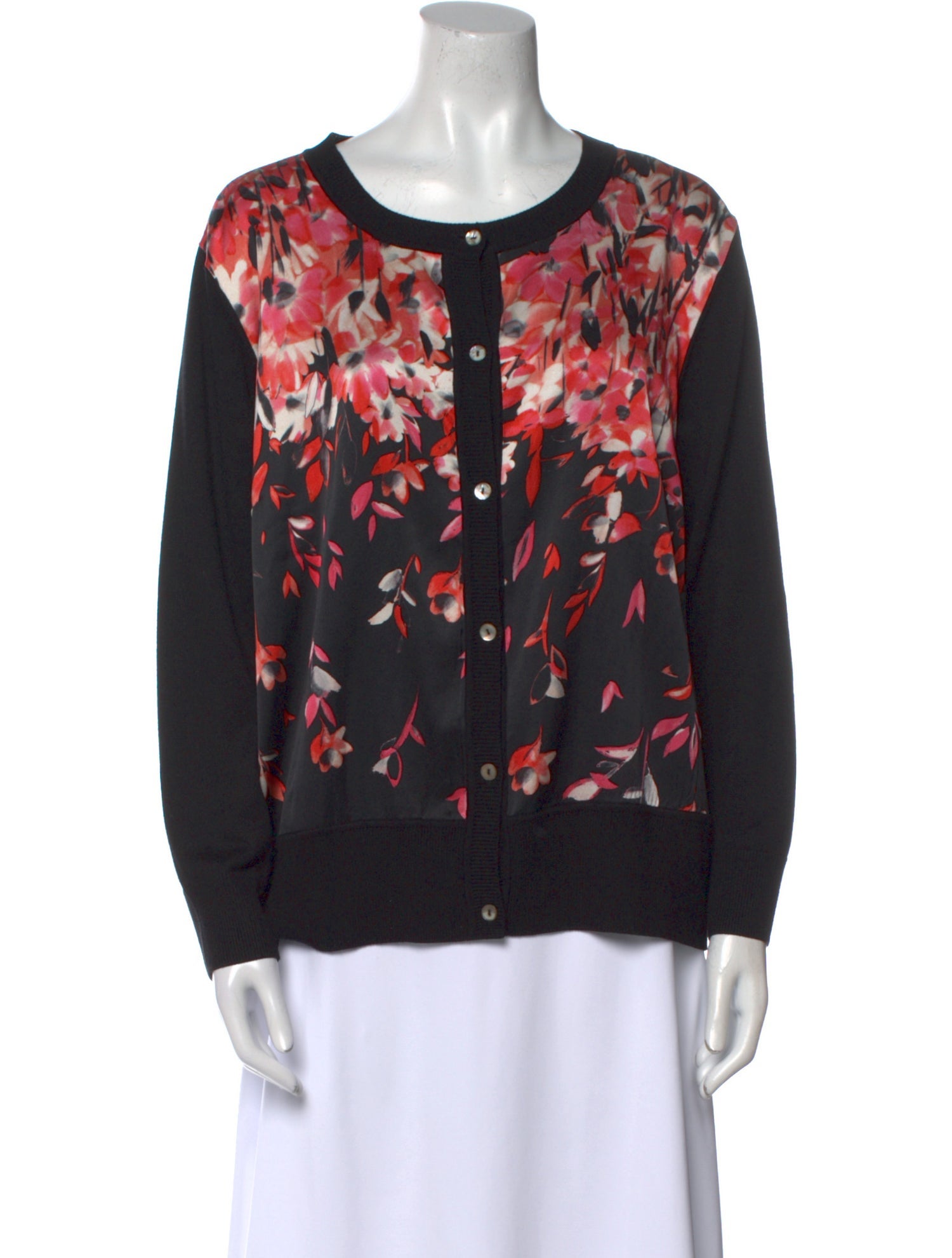 St. John Printed Crew Neck Sweater