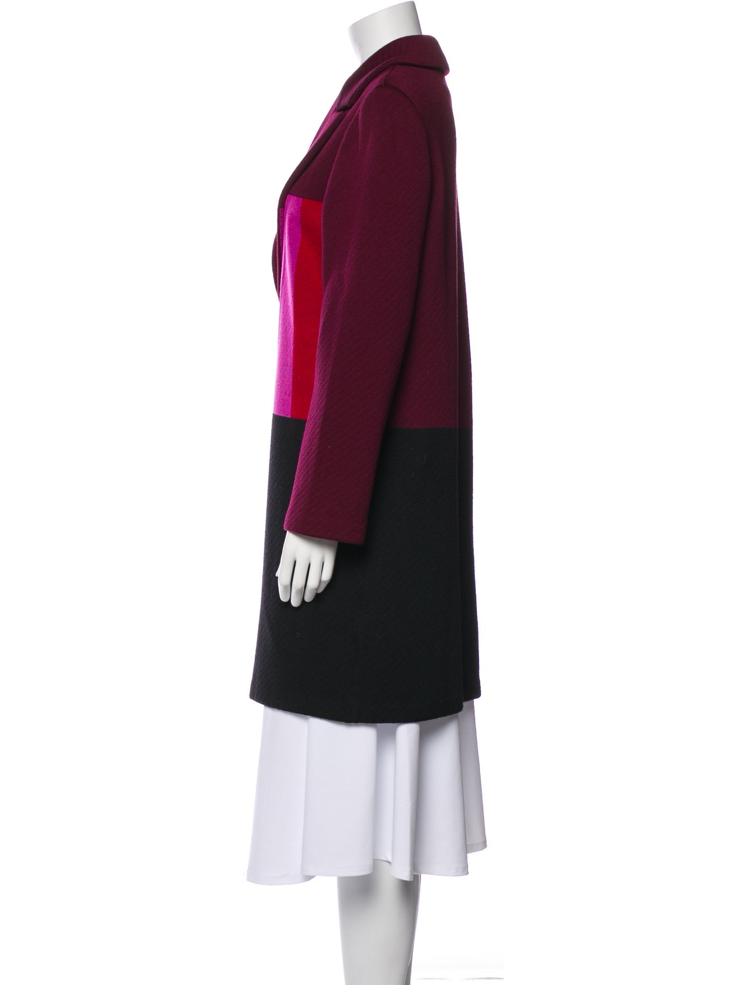 St. John Wool Colorblock Pattern Coat