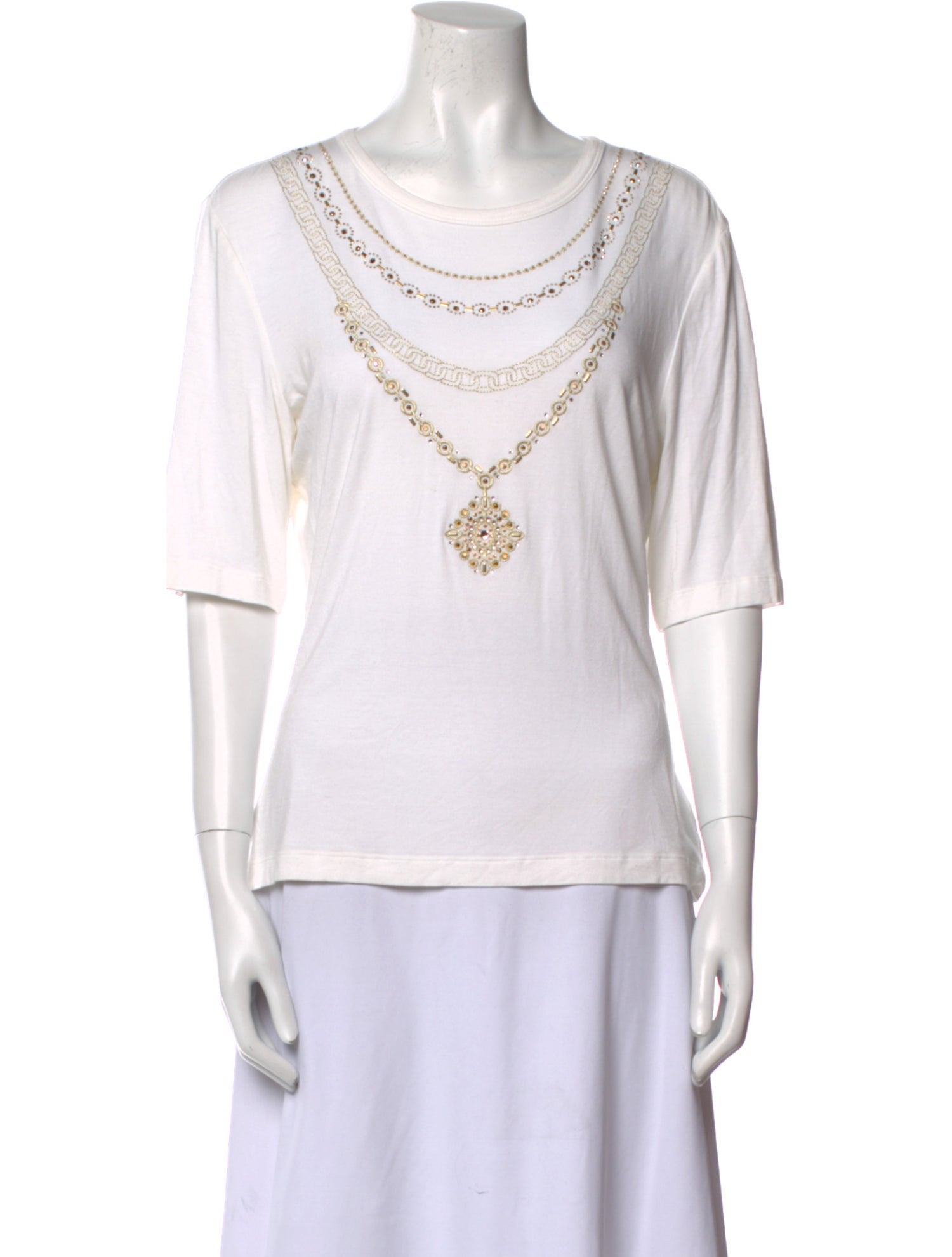 St. John Scoop Neck Three-Quarter Sleeve T-Shirt