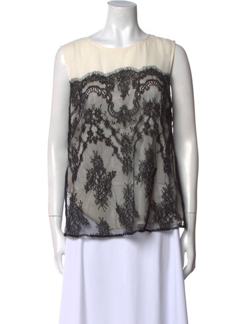 St. John Printed Bateau Neckline Top