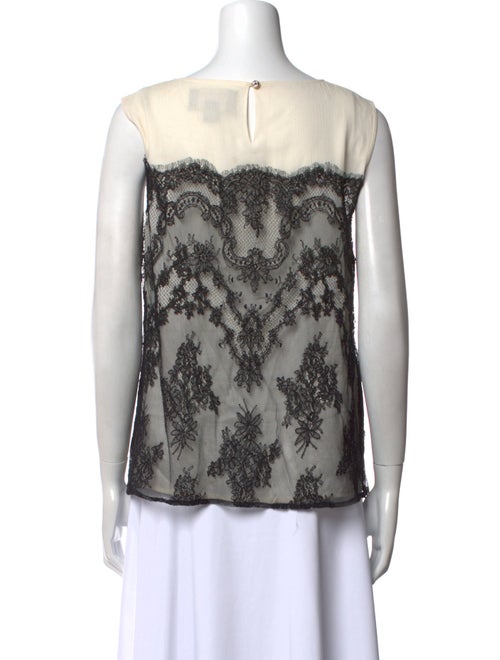 St. John Printed Bateau Neckline Top