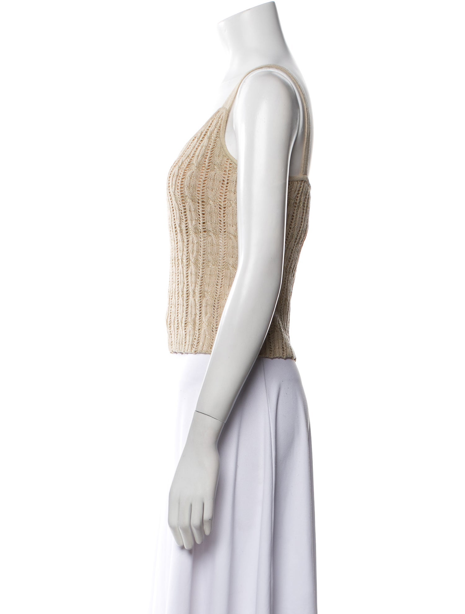 St. John V-Neck Sleeveless Crop Top