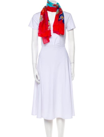 St. John Silk Floral Print Scarf