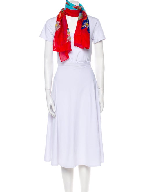 St. John Silk Floral Print Scarf