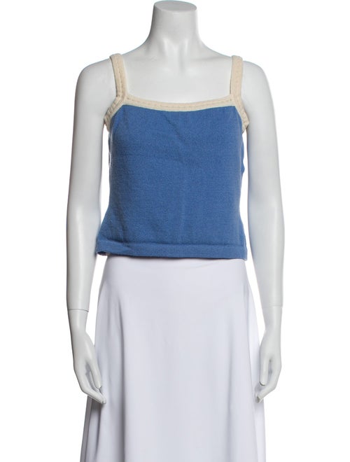 St. John Square Neckline Sleeveless Crop Top