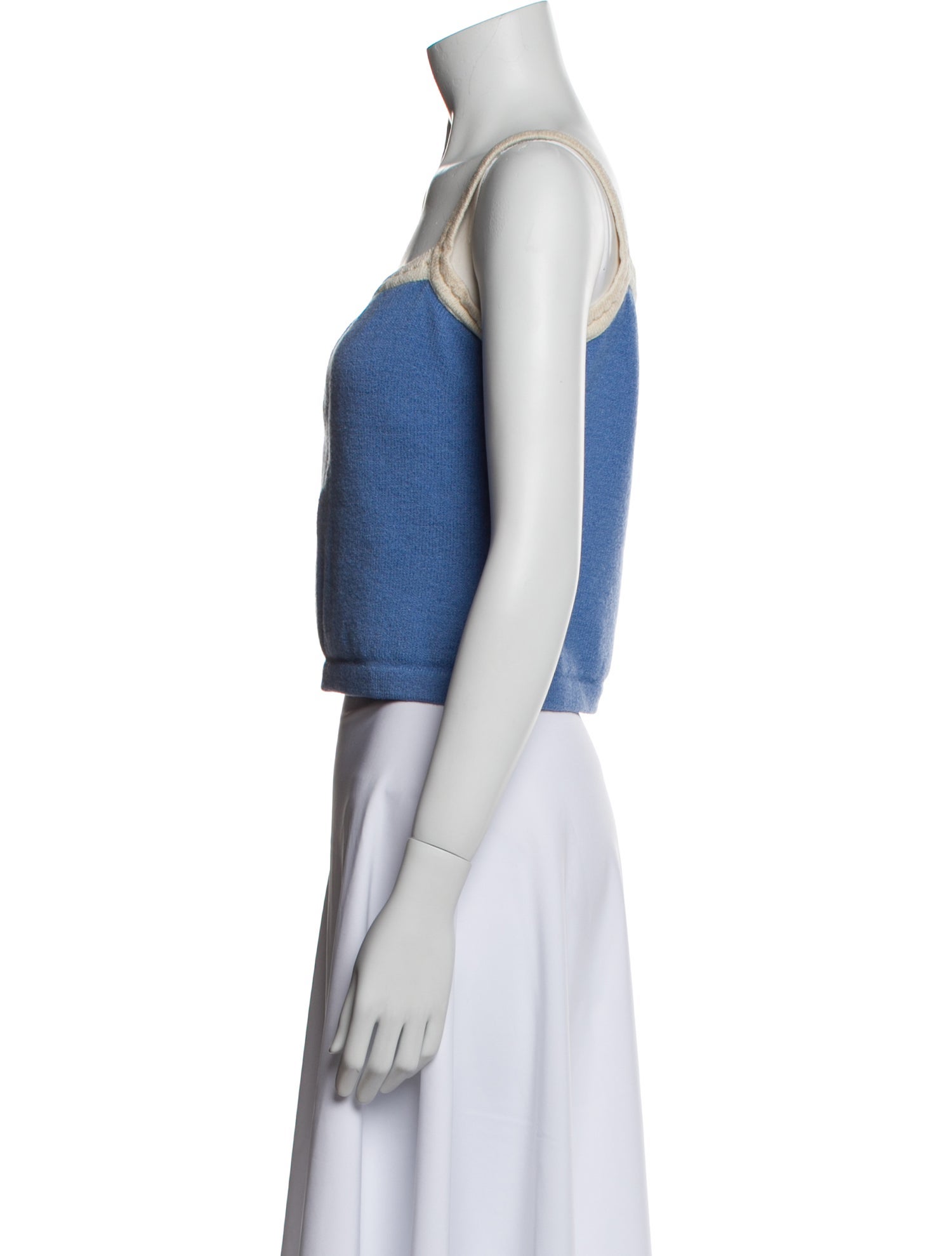 St. John Square Neckline Sleeveless Crop Top