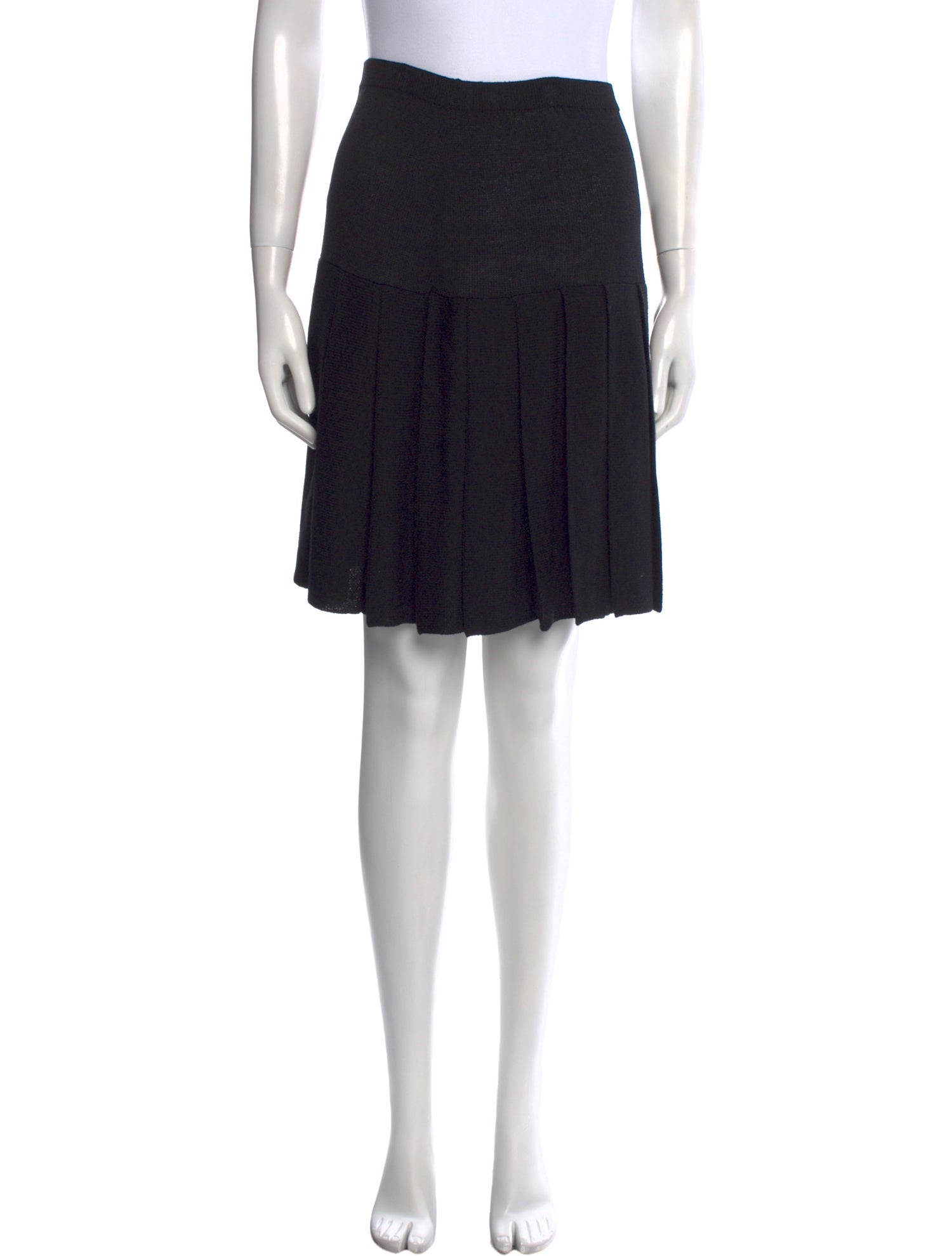 St. John Pleated Accents Knee-Length Skirt