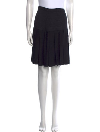 St. John Pleated Accents Knee-Length Skirt