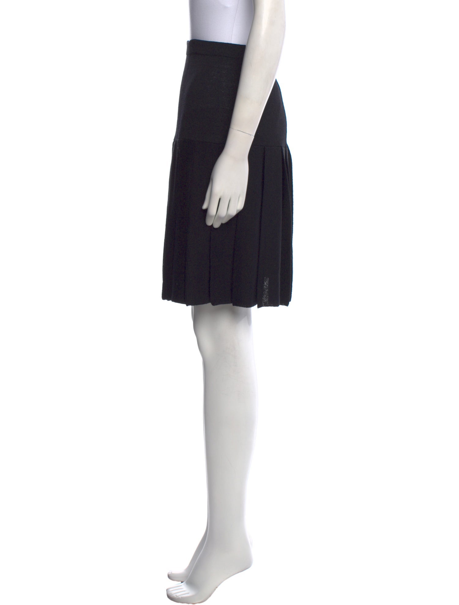 St. John Pleated Accents Knee-Length Skirt