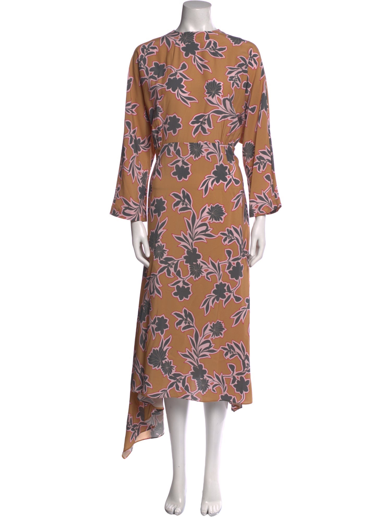 St. John Floral Print Long Dress