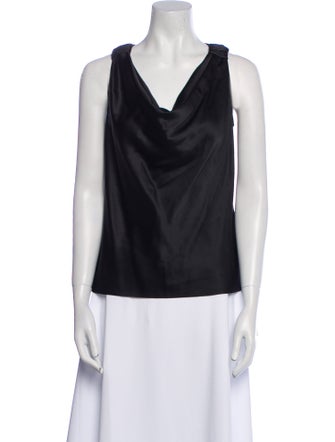 St. John Silk Cowl Neck Top