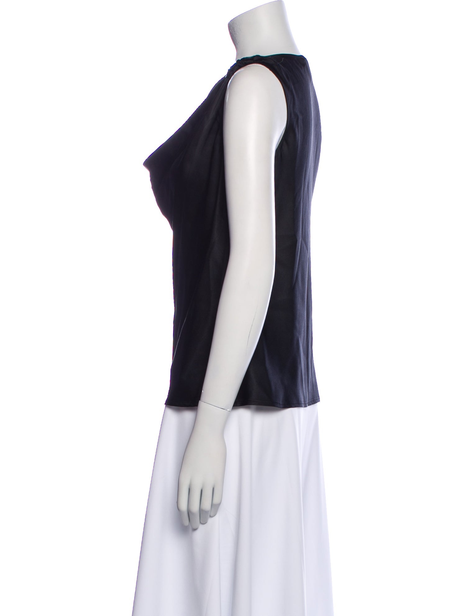 St. John Silk Cowl Neck Top