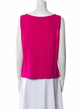 St. John Scoop Neck Sleeveless Top